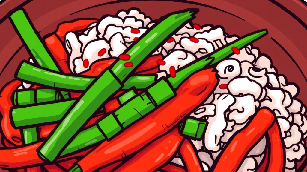 맛있는 부추김치 완성! (cartoon 스타일)