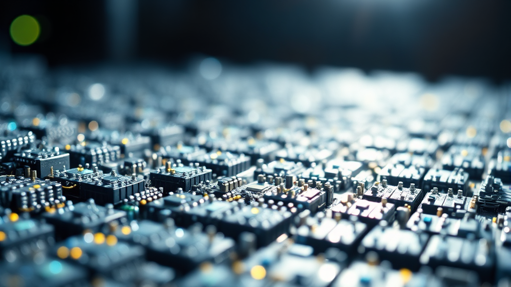 AI 반도체, HBM 주목 (realistic 스타일)