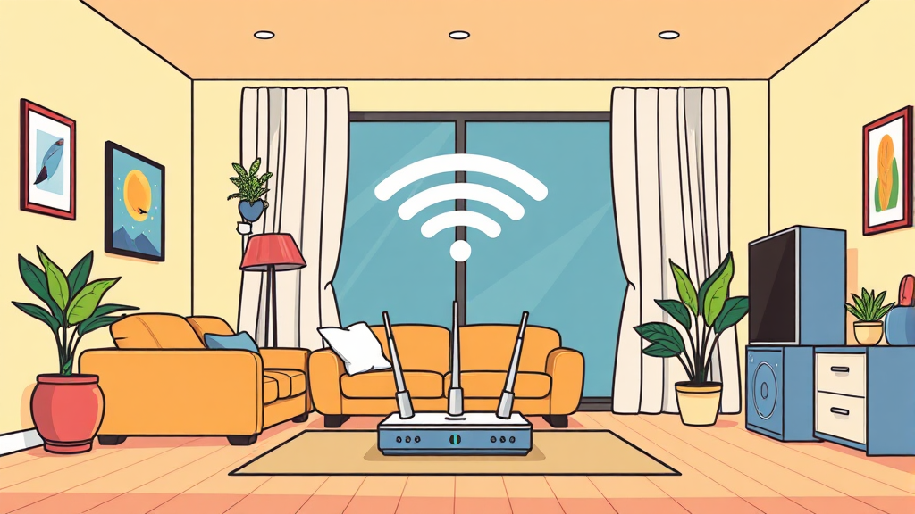 공유기 위치 최적화 (cartoon 스타일)