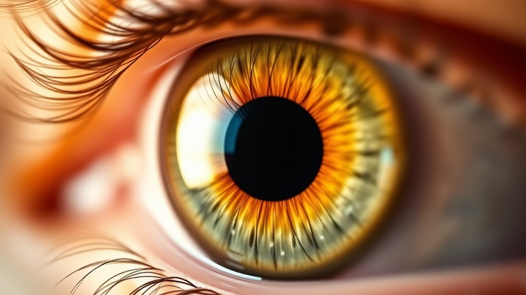 루테인/지아잔틴 효능: 시력 보호 & 개선 (realistic 스타일)