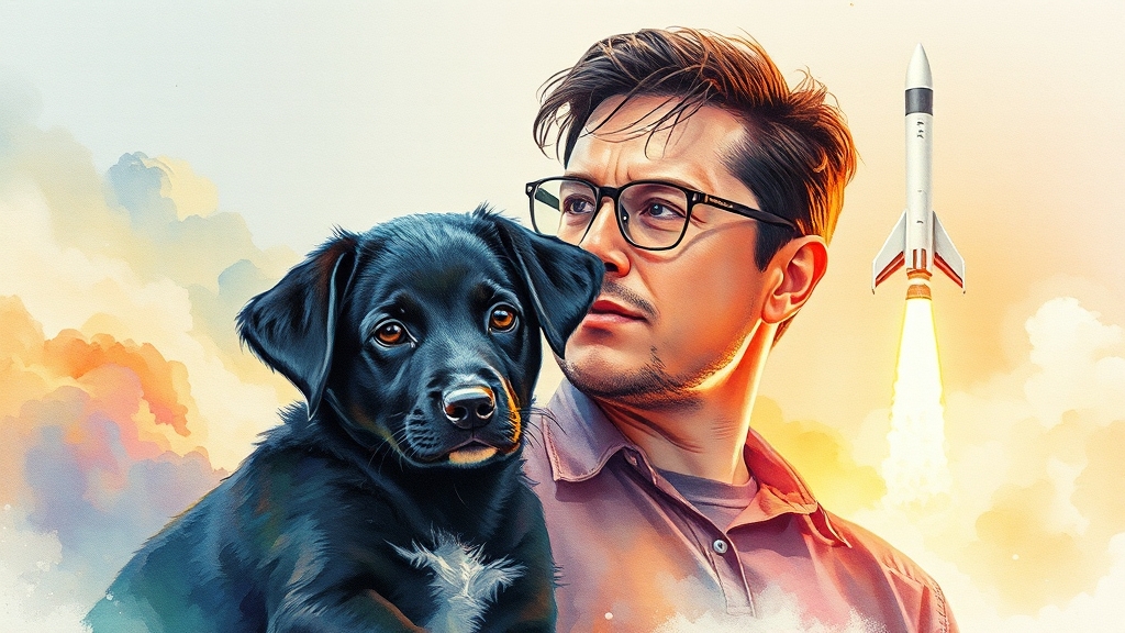 머스크 CEO 보상안과 성장 비전 (watercolor 스타일)