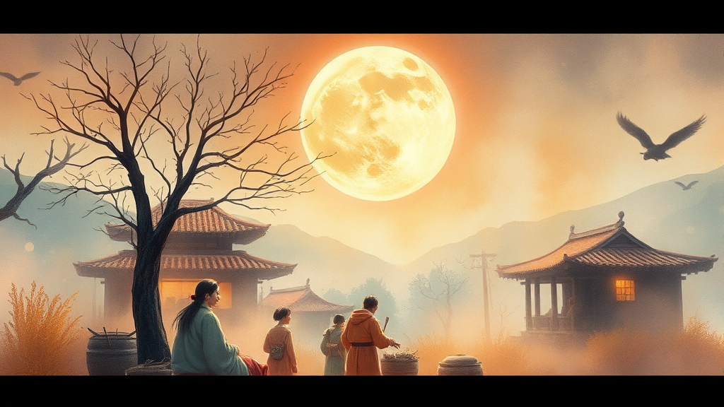 정월대보름의 의미와 날짜 (watercolor 스타일)