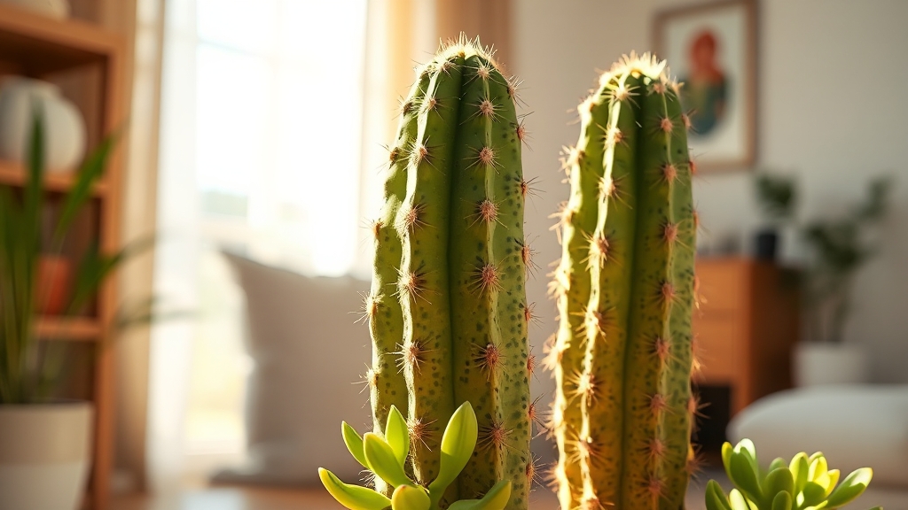 선인장의 효능: 공기 정화 (realistic 스타일)