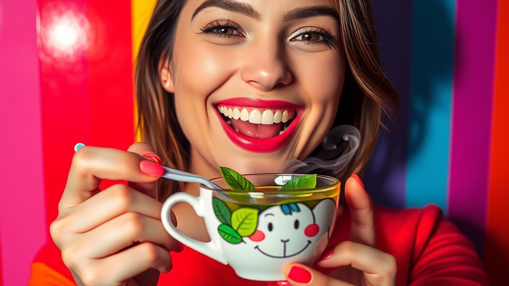 일상 속 입 안 근육 관리법 (popart 스타일)