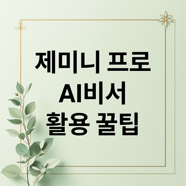 제미니 프로
AI비서
활용 꿀팁 (제미니 프로 AI 업무 자동화)