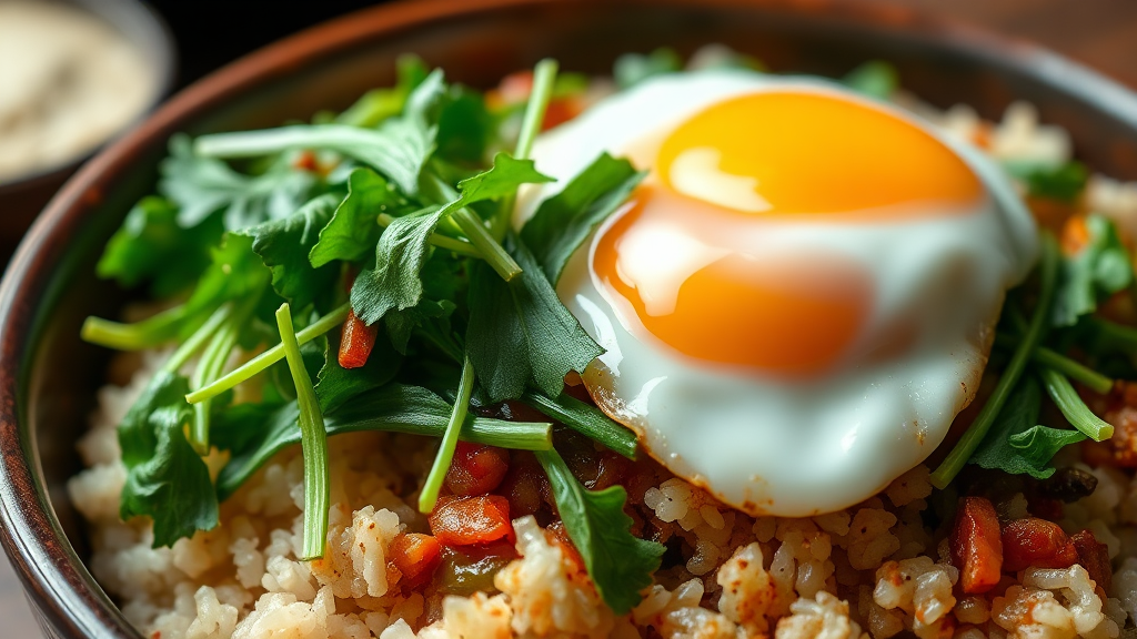 초간단 봄동 비빔밥 만들기: 쓱쓱 비벼 맛있는 한 끼 (realistic 스타일)