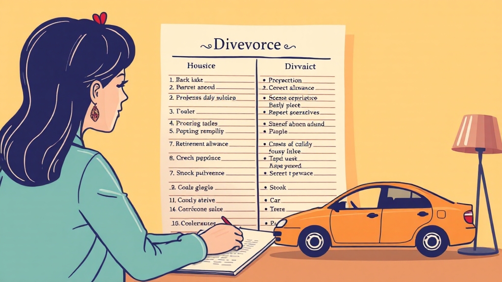 재산 분할, 꼼꼼한 목록 작성 (illustration 스타일)