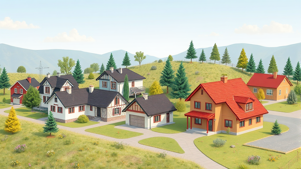 주택, 건물, 토지: 재산세 납부 대상별 상세 안내 (realistic 스타일)