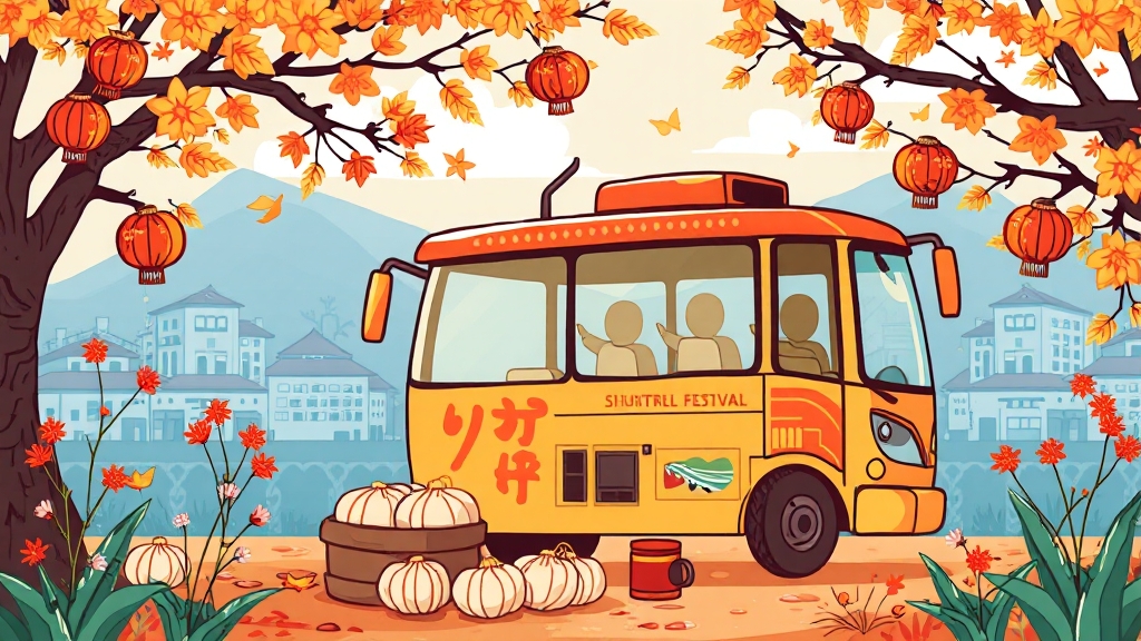 편안한 축제를 위한 교통 정보 (cartoon 스타일)