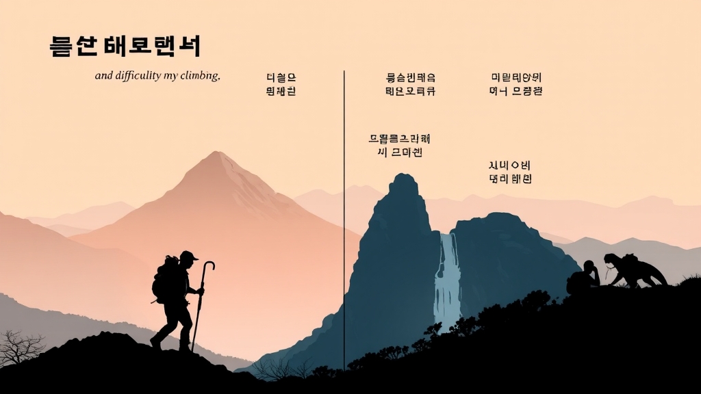 주요 코스 난이도 & 시간 비교 (illustration 스타일)