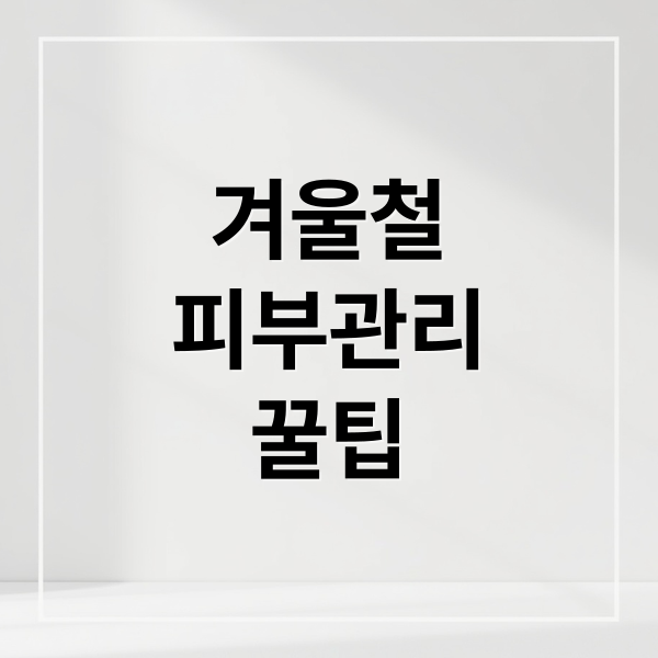 겨울철
피부관리
꿀팁 (겨울철 건조한 피부 관리하는 방법 추천해줘)