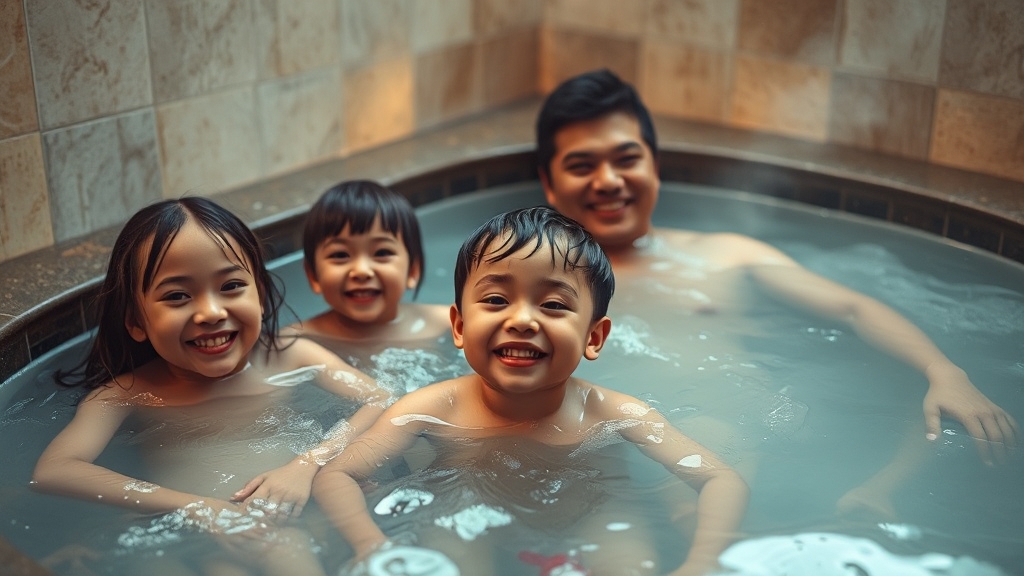 가족탕 이용 & 예약 방법 (realistic 스타일)