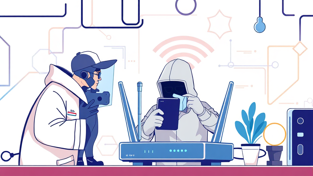 와이파이 보안 강화 꿀팁 (illustration 스타일)