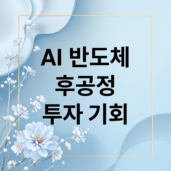 AI 반도체 시대, 후공정 투자 기회와 핵심 기업 분석 2 AI 반도체
후공정
투자 기회 (반도체 후공정 투자전략)