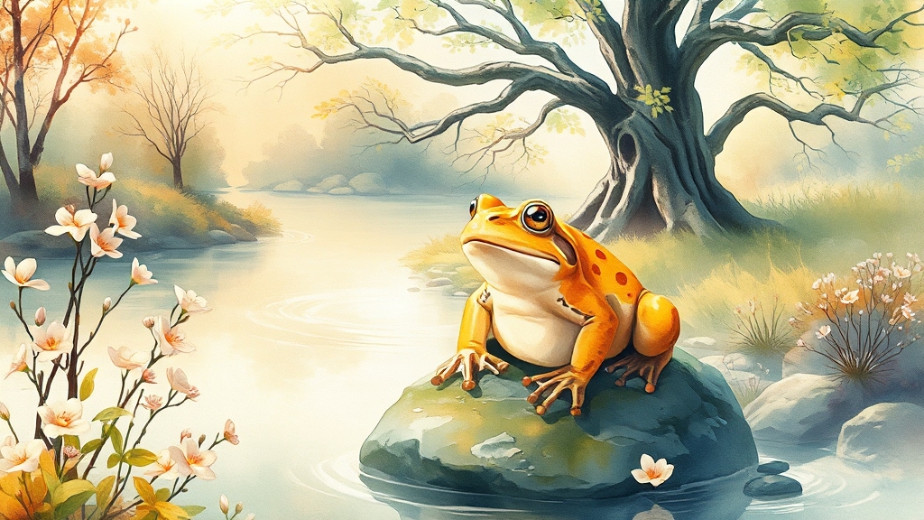 두꺼비 꿈, 길몽일까? (watercolor 스타일)