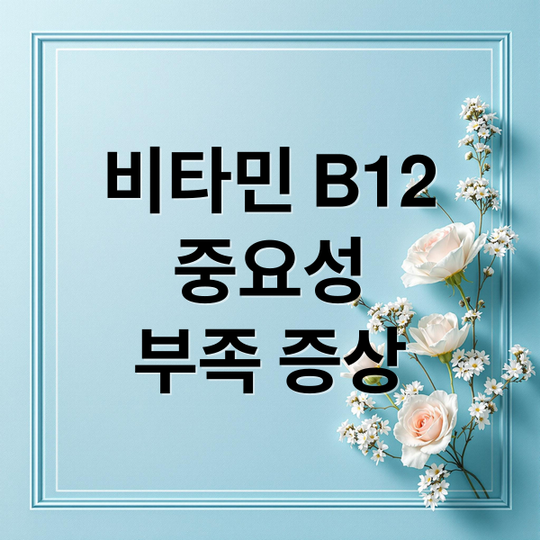 비타민 B12
중요성
부족 증상 (비타민B12 음식 12가지)