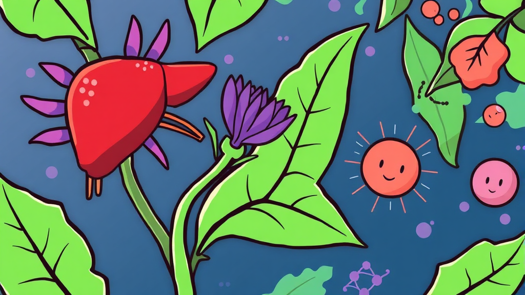 실리마린의 놀라운 효능과 과학적 근거 (cartoon 스타일)