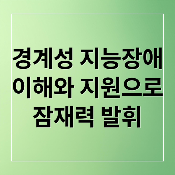 경계성 지능장애
이해와 지원으로
잠재력 발휘 (경계성 지능장애)