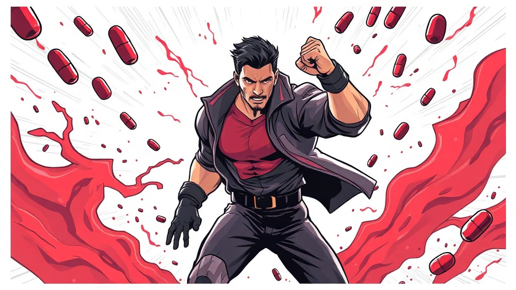 운동 능력과 피로 해소 효과 (illustration 스타일)