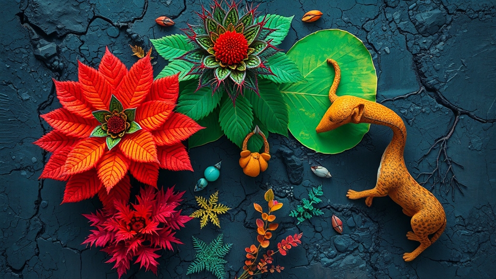 용늪의 희귀 동식물 (popart 스타일)