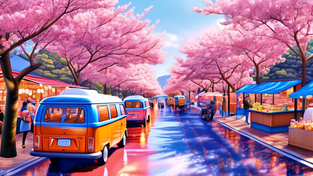 교통 통제, 주차장 안내 및 주변 맛집 (realistic 스타일)