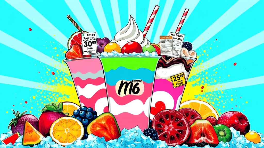 메뉴별 가격 & 영양 정보 (popart 스타일)