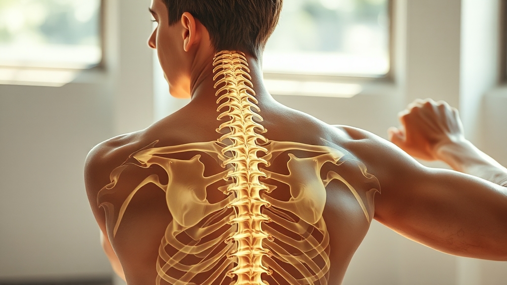 척추압박골절 예방 및 관리 (realistic 스타일)