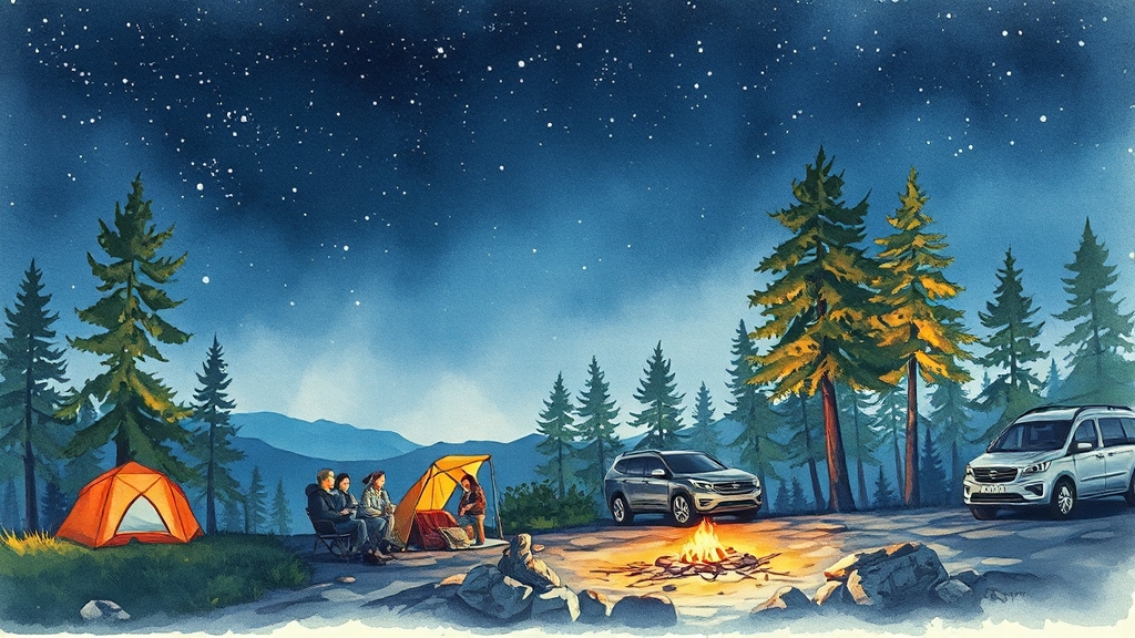 차박 최적 SUV 베스트 5 (watercolor 스타일)