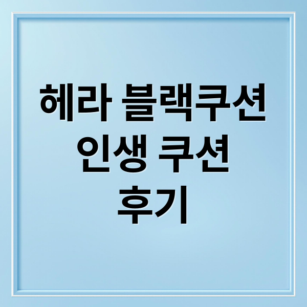 헤라 블랙쿠션
인생 쿠션
후기 (헤라 블랙쿠션 23C1 리뷰)