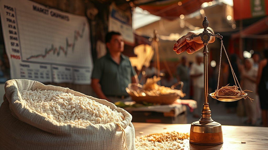 쌀값 안정, 국가의 역할은? (realistic 스타일)