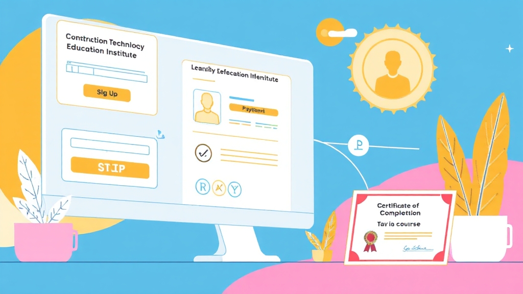 온라인 교육 신청 방법 (illustration 스타일)