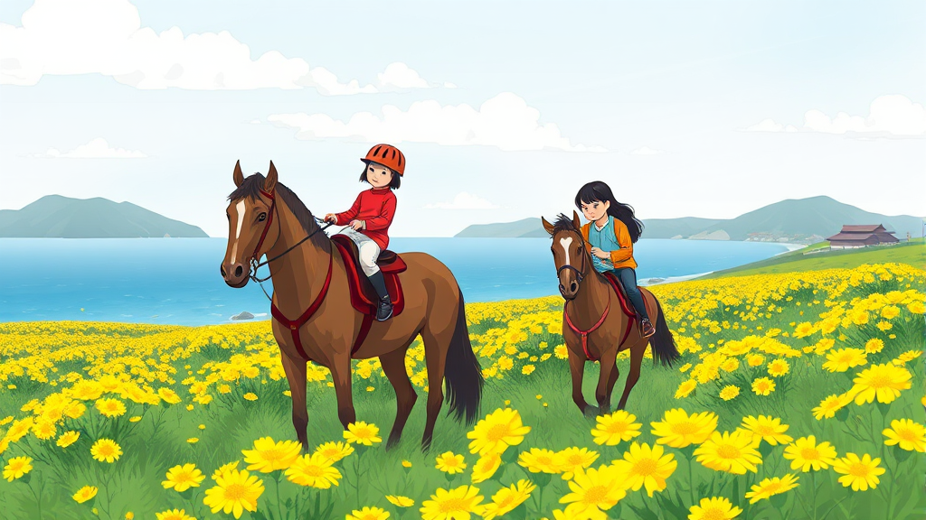 축제와 함께 즐기는 주변 여행 코스 (illustration 스타일)