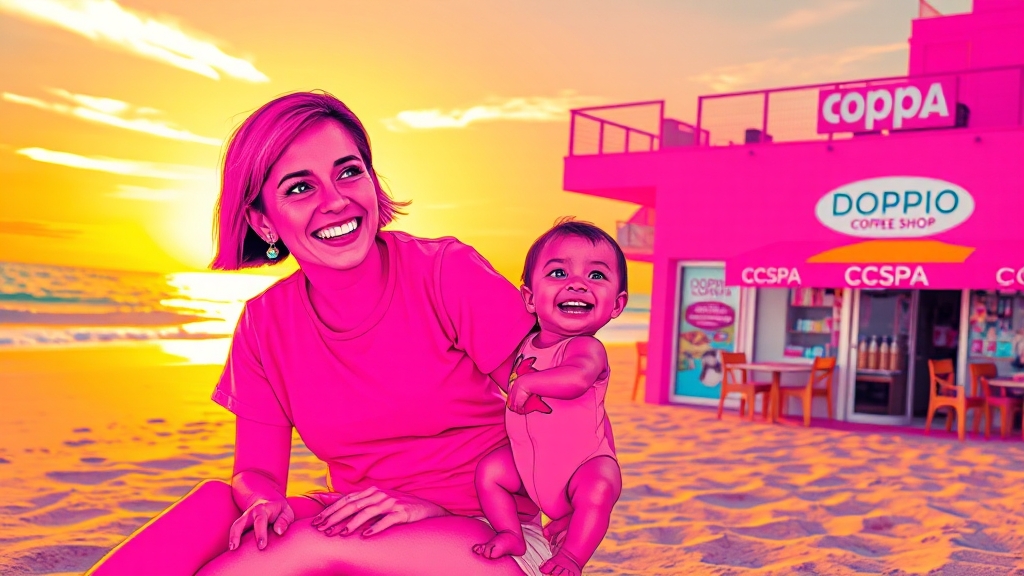 육아휴직, 행복한 육아를 응원합니다! (popart 스타일)