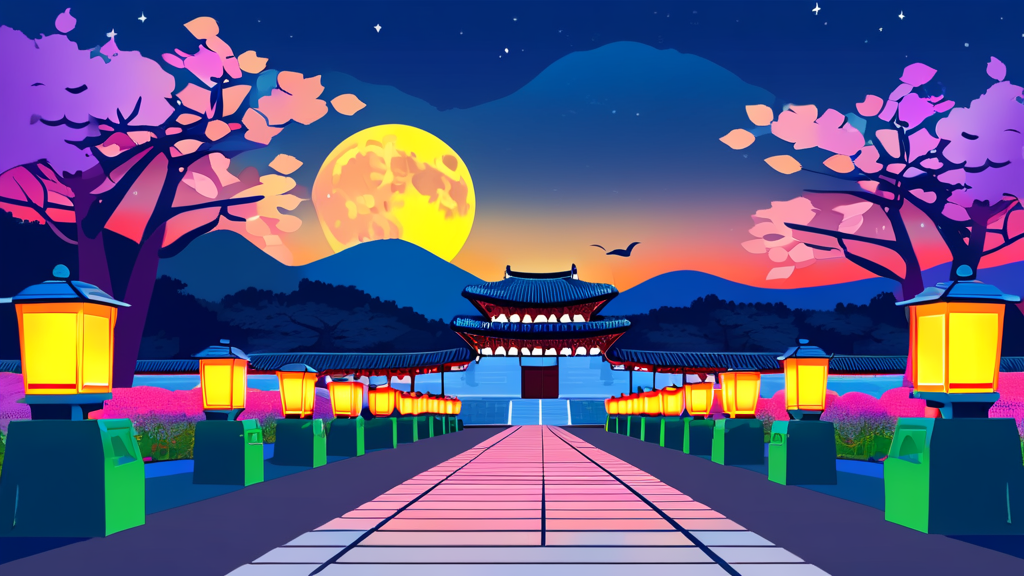 달빛 아래 창덕궁, 특별한 경험 (cartoon 스타일)