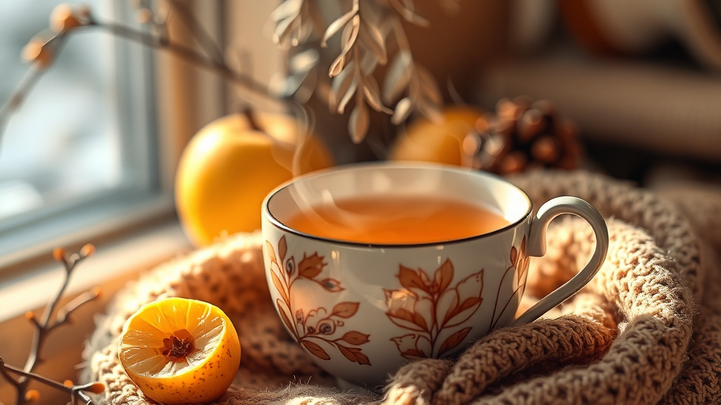 감기 예방과 목 건강에 탁월 (realistic 스타일)