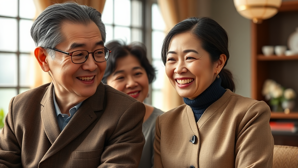 정경호 가족 관계: 아버지와 어머니 (realistic 스타일)