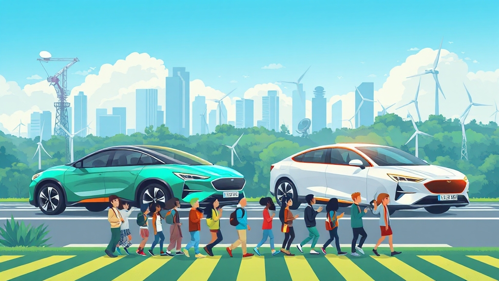 무공해차 종류와 특징 (cartoon 스타일)