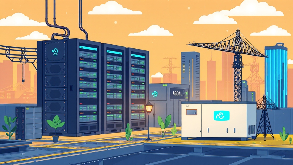 데이터센터 에너지 공급망과 국내 기업 (cartoon 스타일)
