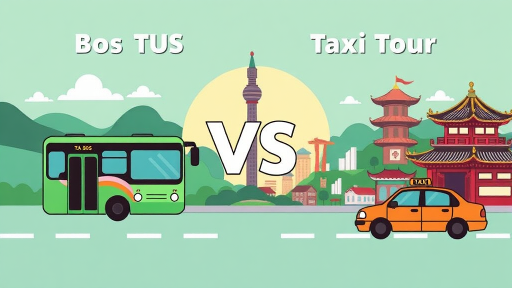예스진지 버스투어 vs. 택시투어: 나에게 맞는 선택은? (cartoon 스타일)