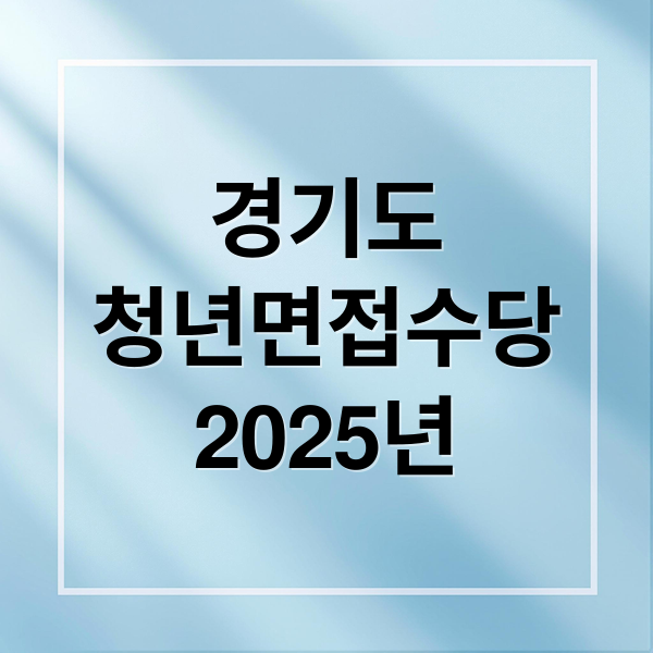 경기도
청년면접수당
2025년 (경기도 청년면접수당 신청방법과 대상자 조건 완벽 정리)