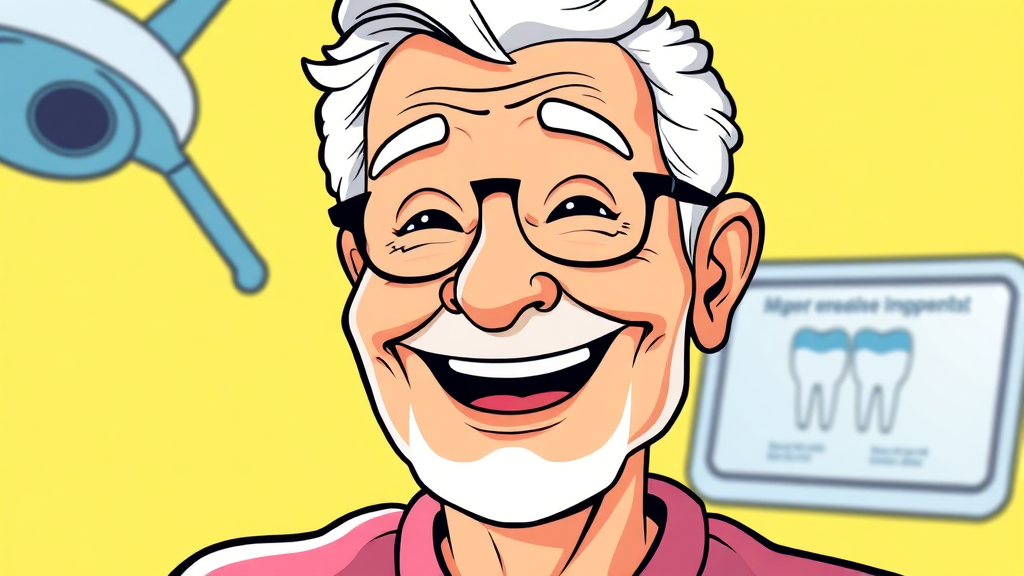 임플란트, 보험 혜택 받으세요! (cartoon 스타일)