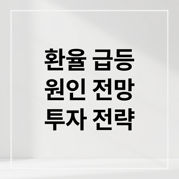 환율 급등
원인 전망
투자 전략 (원달러 환율 전망)
