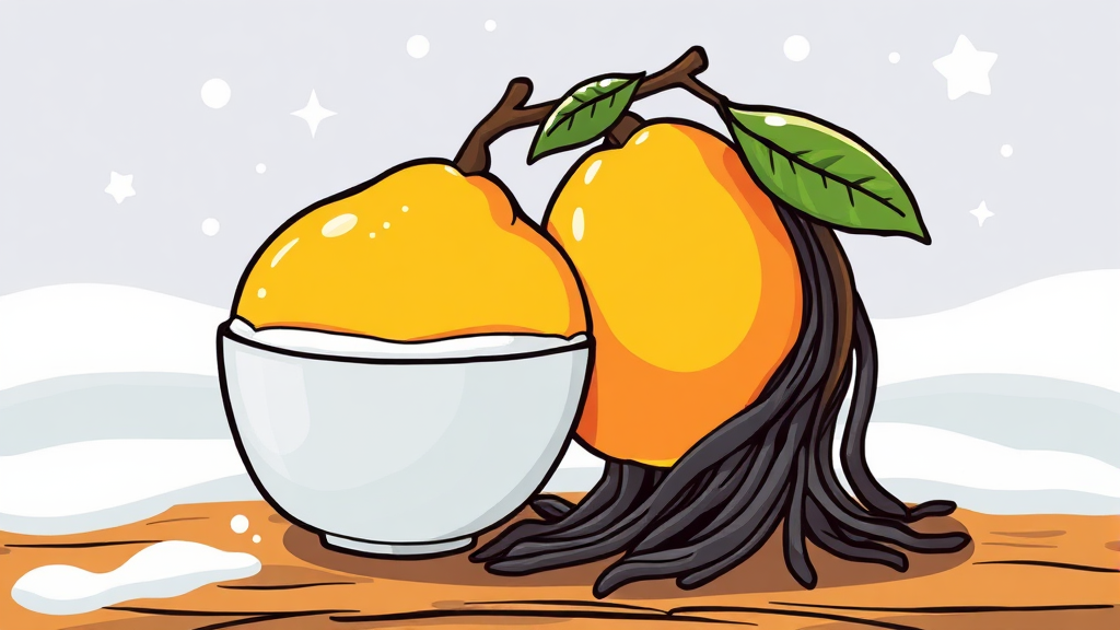 모과: 향기로운 매력덩어리 (cartoon 스타일)