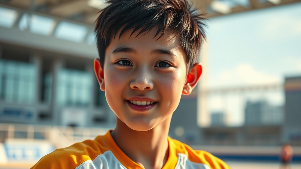 전설의 시작: 부산에서의 성장과 현대건설 입단 (realistic 스타일)