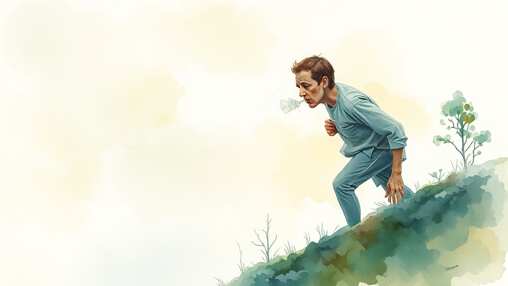 COPD 초기 증상과 변화 (watercolor 스타일)