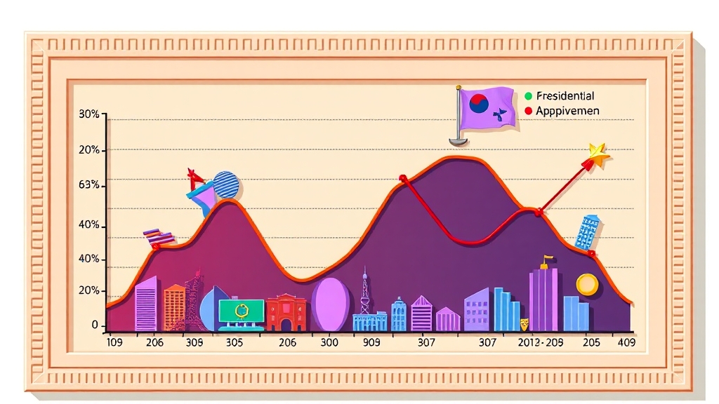 지지율, 왜 이렇게 흔들렸을까? (cartoon 스타일)