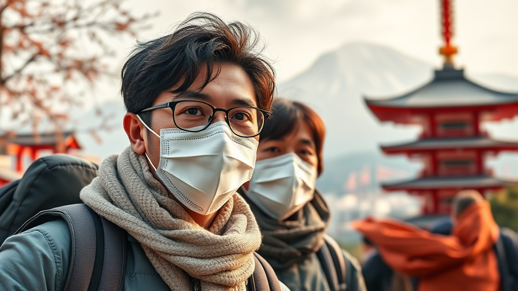 일본 독감 유행, 얼마나 심각? (realistic 스타일)