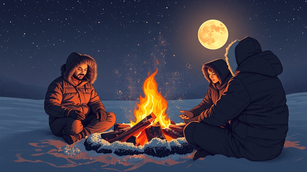 계절별 불멍, 어떻게 준비할까요? (illustration 스타일)
