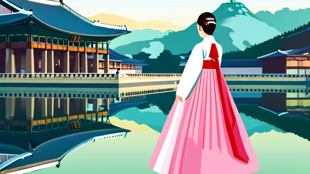 한복 입고 경복궁 야경 즐기기: 추천 코스와 준비물 (illustration 스타일)