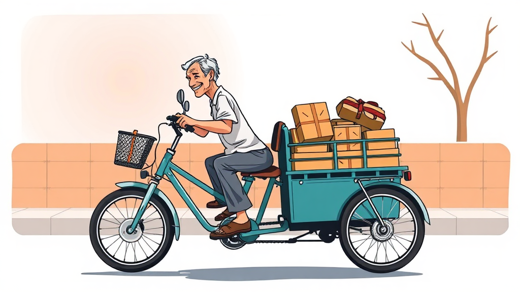 세발 전기자전거란? (illustration 스타일)